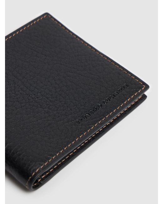 Brunello Cucinelli Black Leather Logo Wallet for men