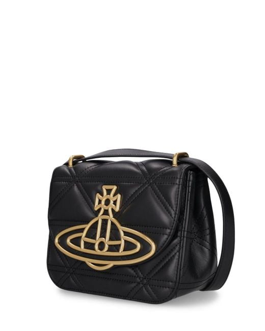 Vivienne Westwood Black Linda Leather Crossbody Bag
