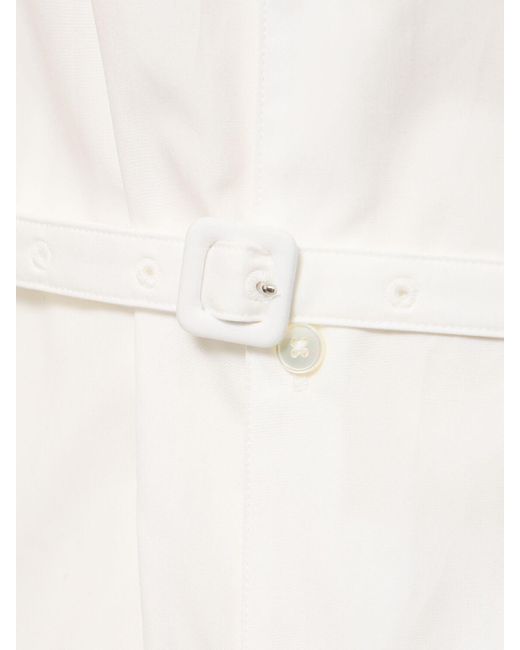 Combinaison boutonnée en coton à manches courtes Auralee en coloris White
