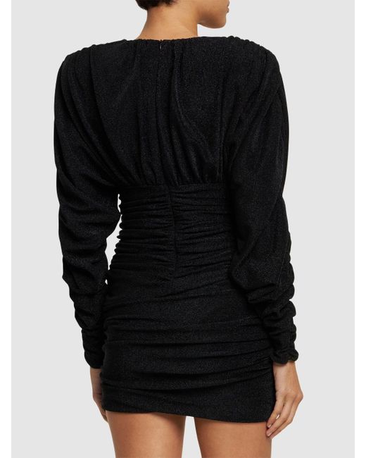 Alexandre Vauthier Black Draped Lurex Jersey Mini Dress