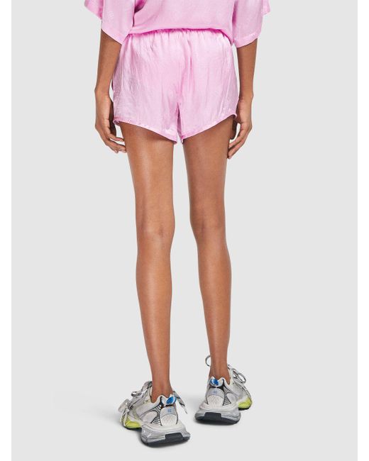 Shorts de seda jacquard Balenciaga de color Pink