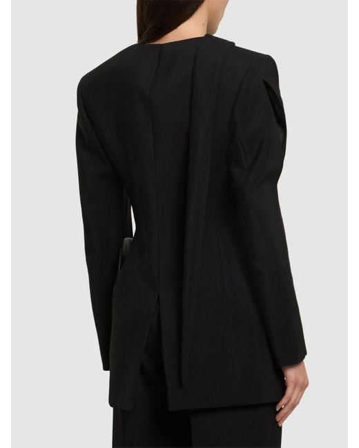 Mugler Black Heavy Fluid Suiting Long Jacket