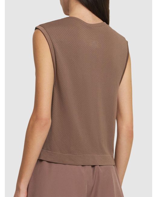 Varley Page シームレスクロップドタンクトップ Brown