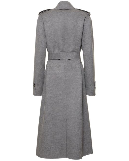 Stella McCartney Gray Wool Double Breasted Belted Coat