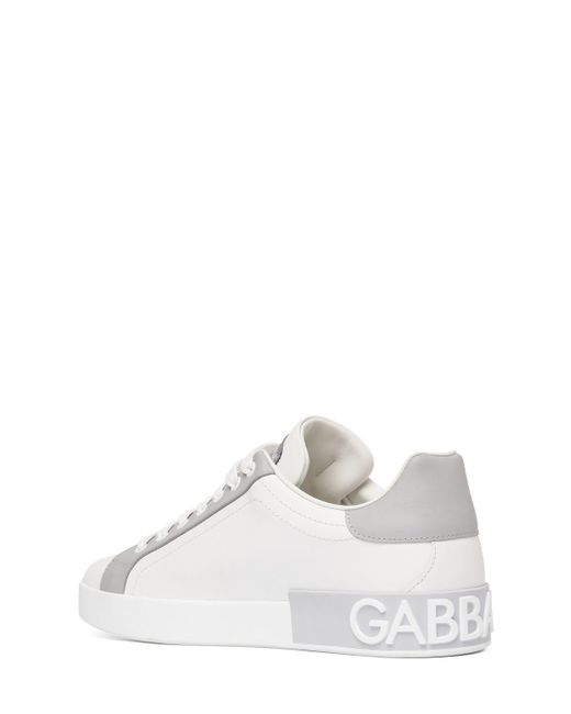 メンズ Dolce & Gabbana Portofino レザースニーカー White