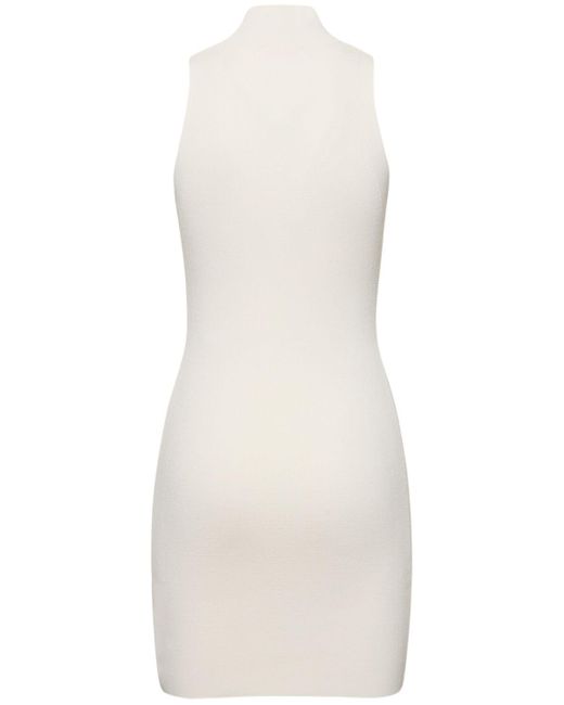 DIESEL White Onervax Rib Viscose Mini Dress