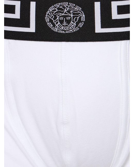 Calzoncillos boxer de jersey logo Versace de hombre de color White