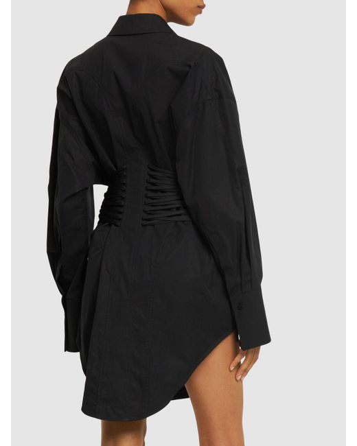 Vestido mini de popelina de algodón Mugler de color Black