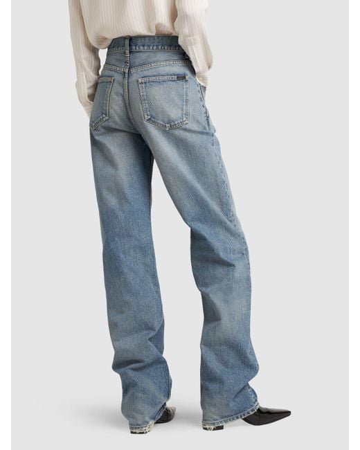 Saint Laurent Blue Adjusted Maxi Cotton Denim Long Jeans for men