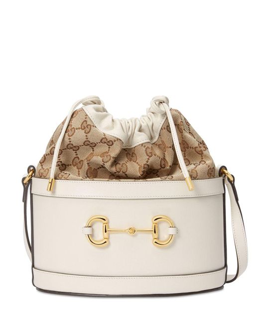 Gucci White Horsebit 1955 Bucket Bag