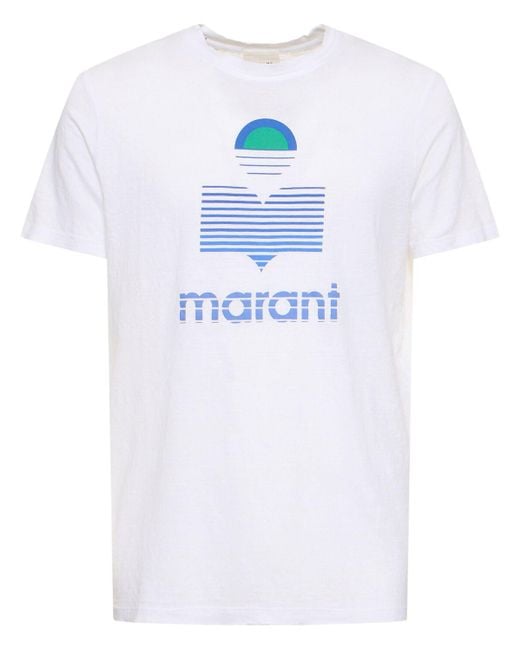Isabel Marant T-shirt Aus Baumwolljersey Mit Logodruck in White für Herren