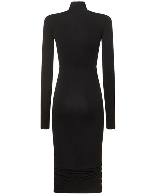 ANDAMANE Black Kim Stretch Jersey Cutout Midi Dress