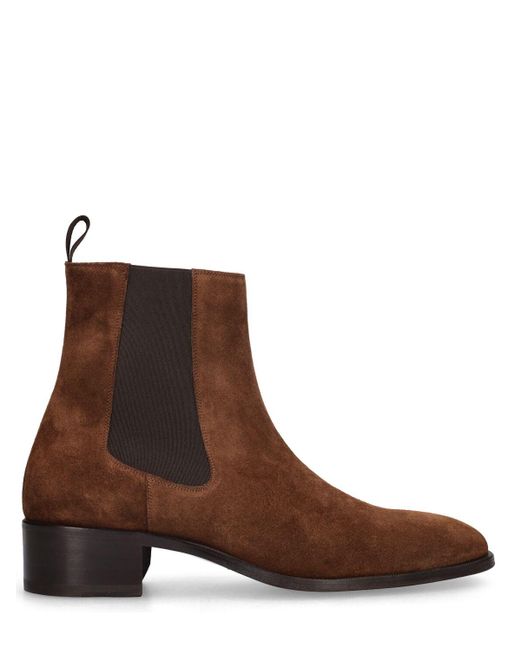 Tom Ford Brown 40mm Suede Ankle Boots for men