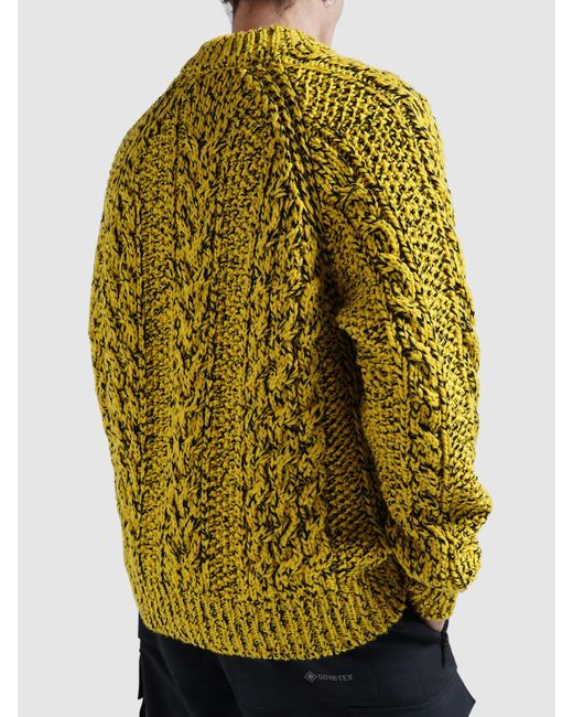 3 MONCLER GRENOBLE Yellow Wool Blend Knit Sweater for men