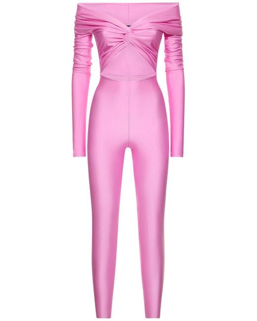 ANDAMANE Pink Jumpsuit Aus Stretch-lycra "kendall"