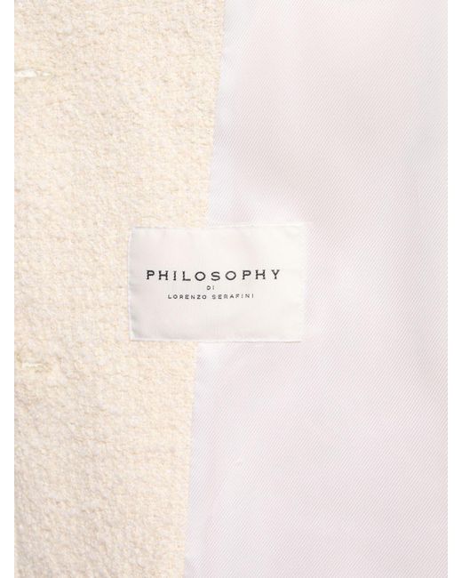 Philosophy Di Lorenzo Serafini Natural Single Breasted Bouclé Jacket