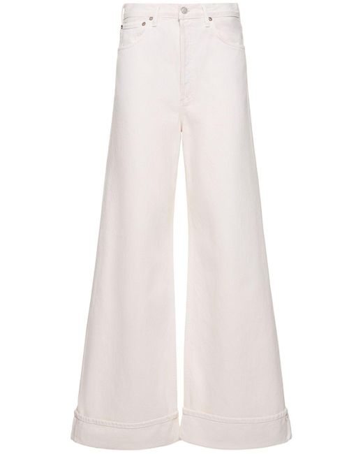 Jeans anchos con cintura alta Agolde de color White