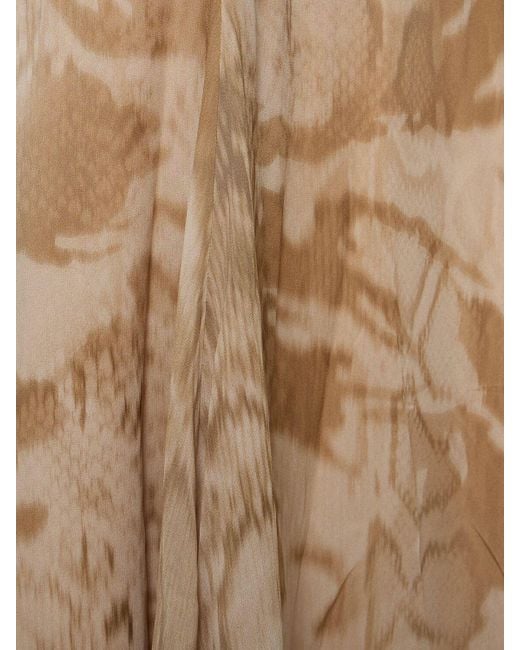 Robe longue en viscose imprimée Blumarine en coloris Natural