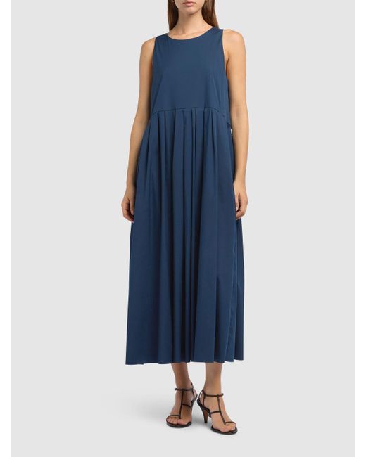 Mujer Vestido Midi De Popelina Max Mara de color Blue