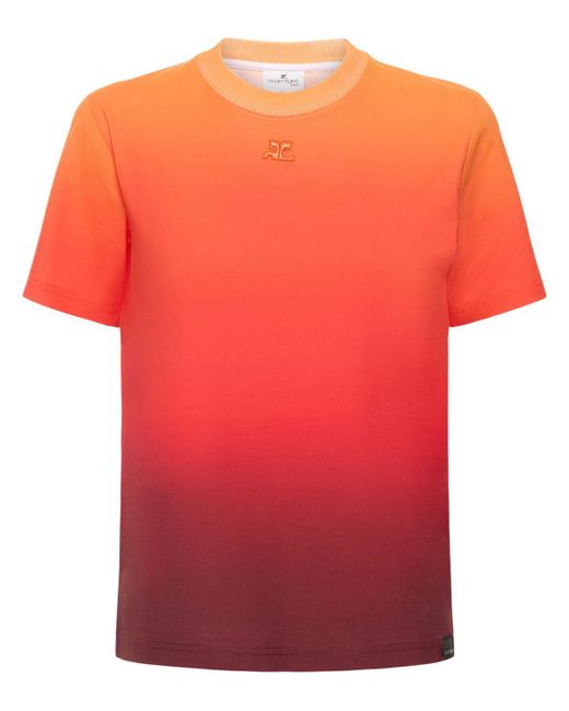 Courreges Orange Sunset Gradient Cotton T-shirt