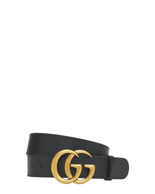 Gucci 4cm gg Leather Belt in Black - Save 11% | Lyst UK