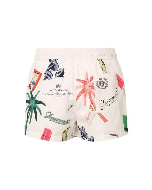 メンズ Jacquemus Le Maillot Puntini ナイロン水着 White