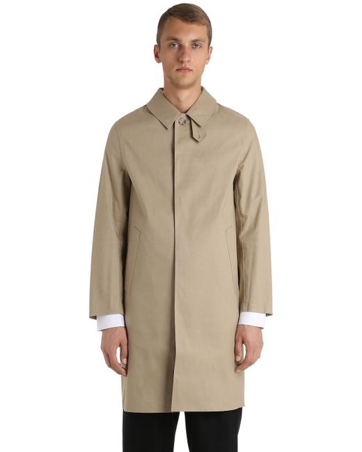 Mackintosh Natural Rubberized Cotton Coat for men