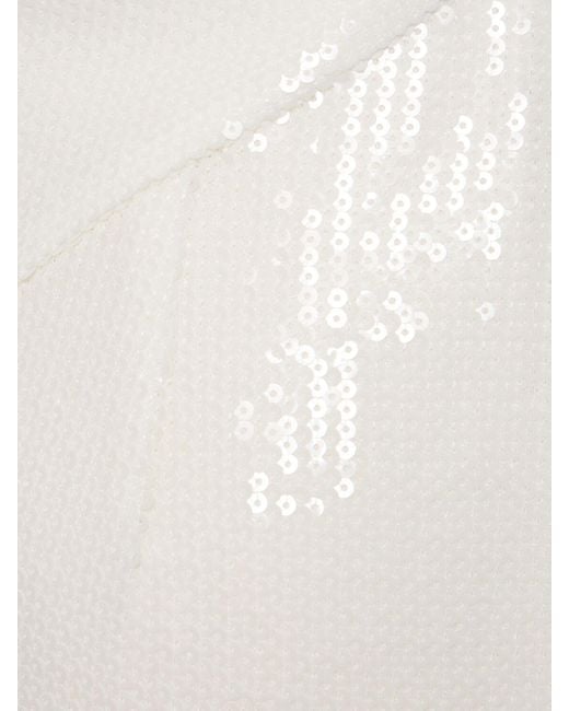 Galvan White Kite Sequined Cutout Long Dress
