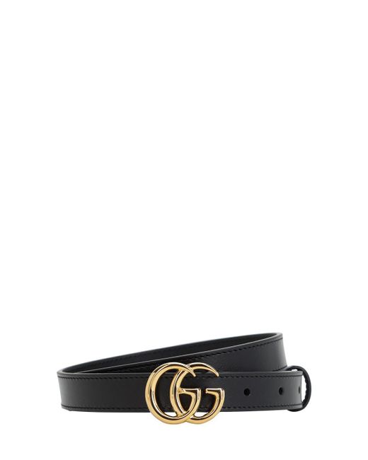 Gucci White 2cm gg Marmont Shiny Leather Belt