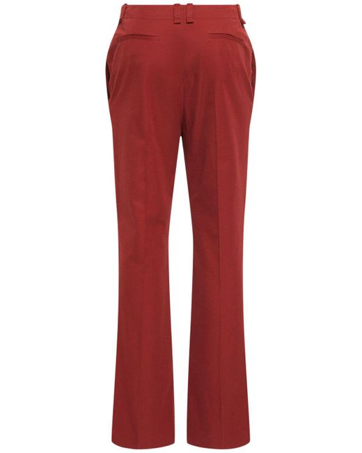 Saint Laurent Red Cotton Twill Pants