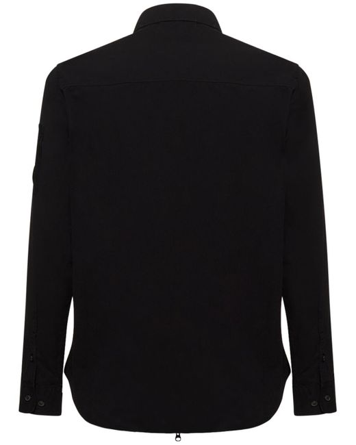 Camicia in gabardina con zip di C P Company in Black da Uomo