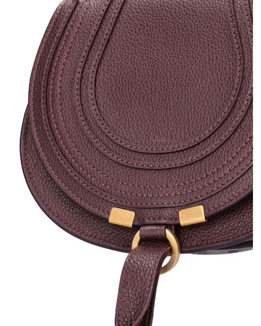 Chloé Purple Small Marcie Leather Shoulder Bag
