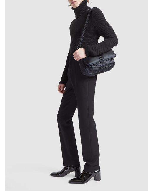 Saint Laurent Black Niki Nylon Messenger Bag for men