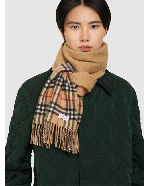 Burberry Natural Reversible Cashmere Scarf