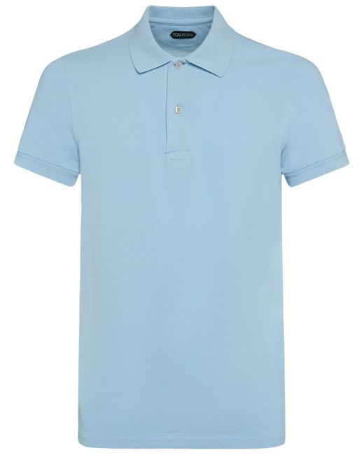 Tom Ford Blue Tennis Cotton Piquet Polo for men