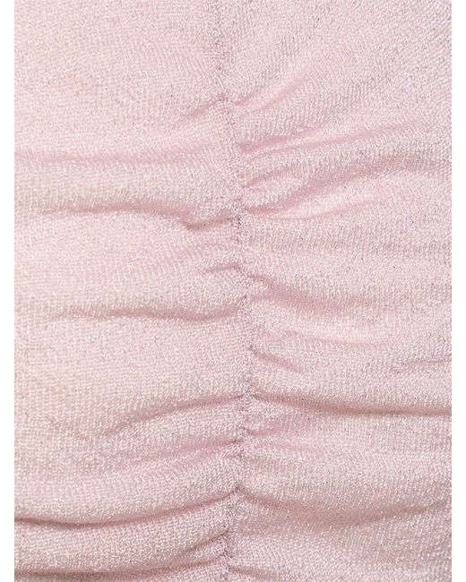 Robe courte en maille de lurex à dos nu Alessandra Rich en coloris Pink