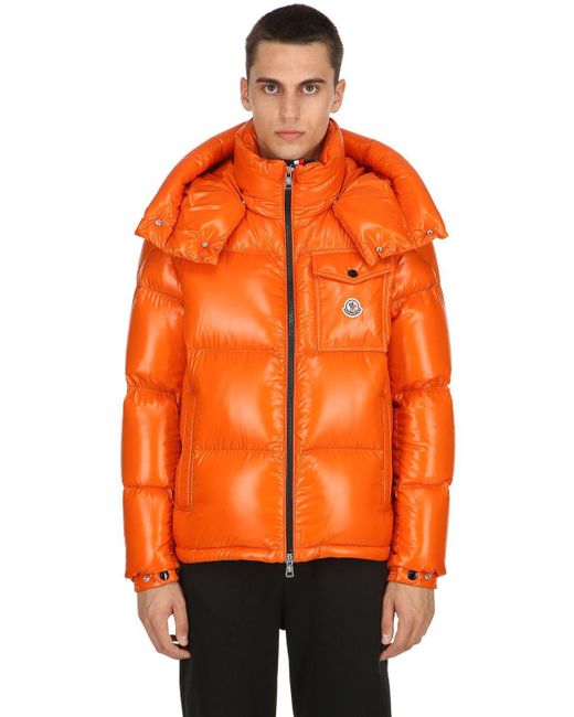 Moncler Orange Montbeliard Nylon Laqué Down Jacket for men