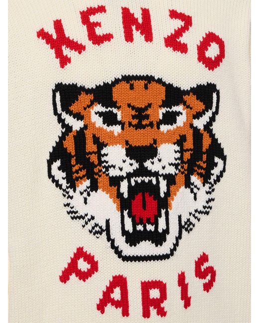 KENZO Pink Tiger Cotton Blend Knit Sweater for men