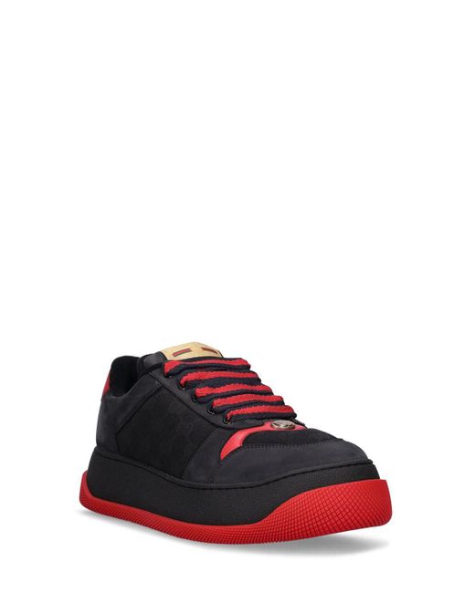 Gucci Red Double Screener Cotton Blend Sneakers for men