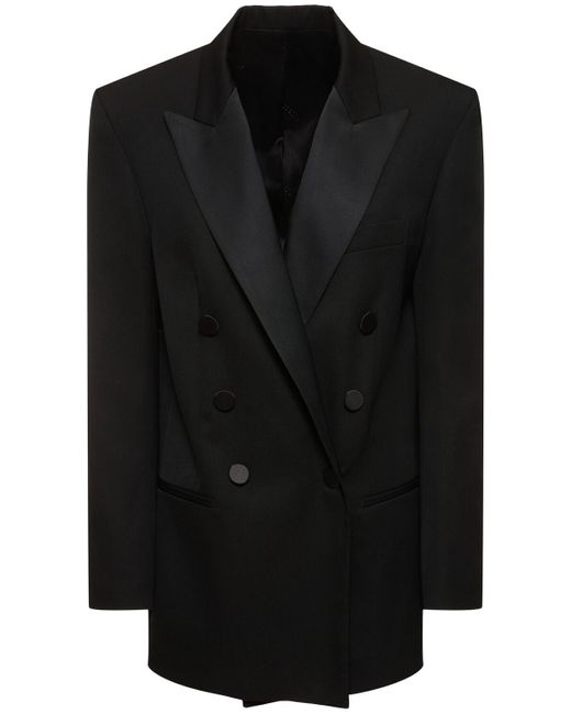Isabel Marant Black Peagan Satin-trimmed Wool Tuxedo Jacket