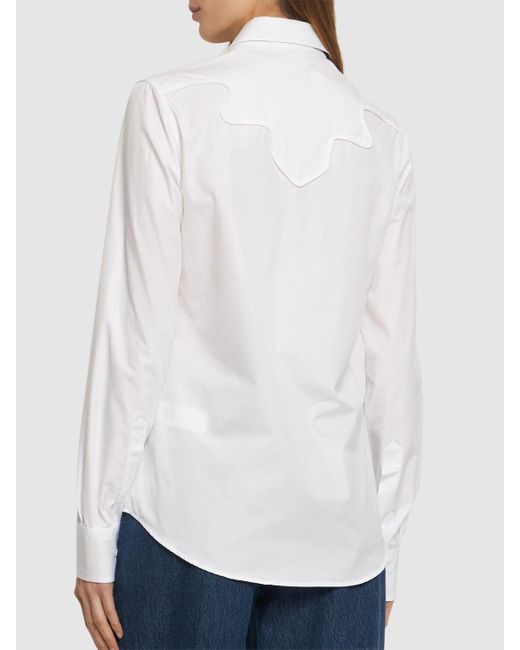 Chemise boutonnée avec poches sur la poitrine Ermanno Scervino en coloris White