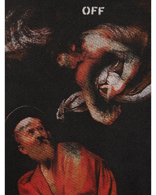 Felpa s. matthew in cotone / stampa di Off-White c/o Virgil Abloh in Gray da Uomo