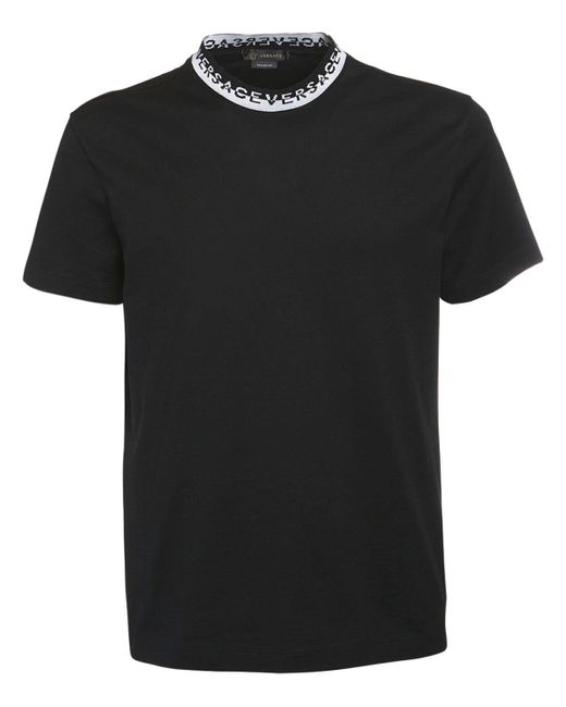 Versace T-Shirt mit Logo-Kragen in Black für Herren