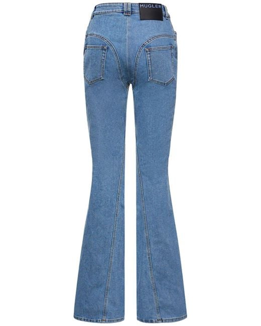 Mugler Blue Mid Rise Denim Straight Jeans