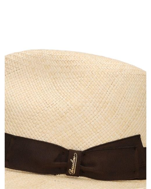 Borsalino White Federico 6cm Brim Straw Panama Hat for men
