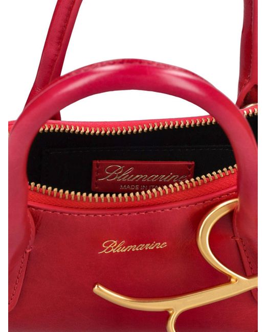 Blumarine Red Mini Bugatti Leather Top Handle Bag