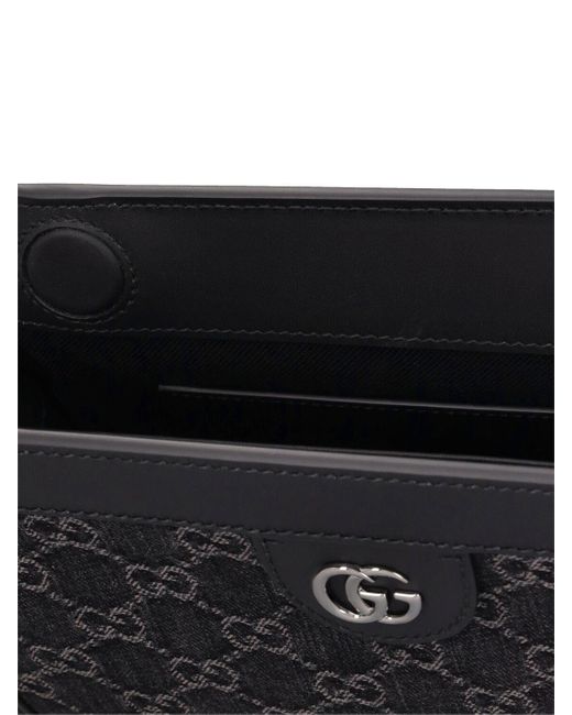 Gucci Gray Small Ophidia gg Denim Shoulder Bag