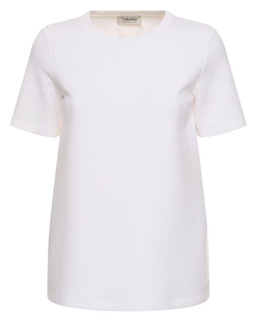 T-shirt fianco in scuba jersey di Max Mara in White