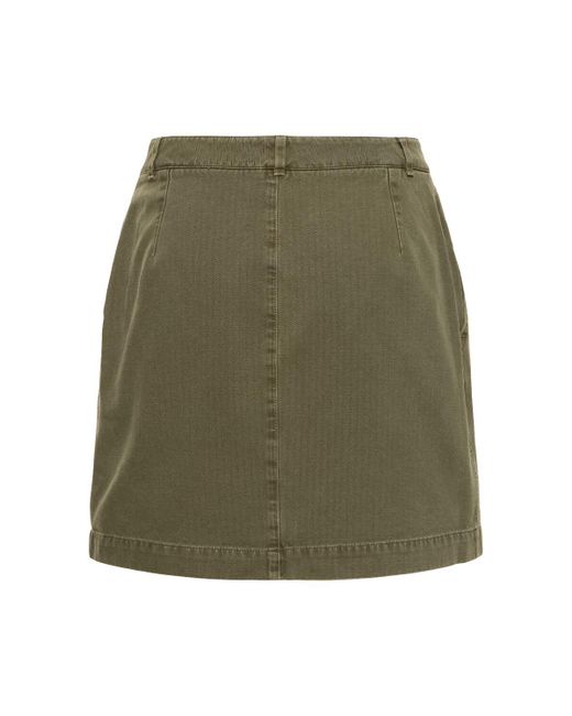 Anine Bing Green Aliza Cotton Mini Skirt