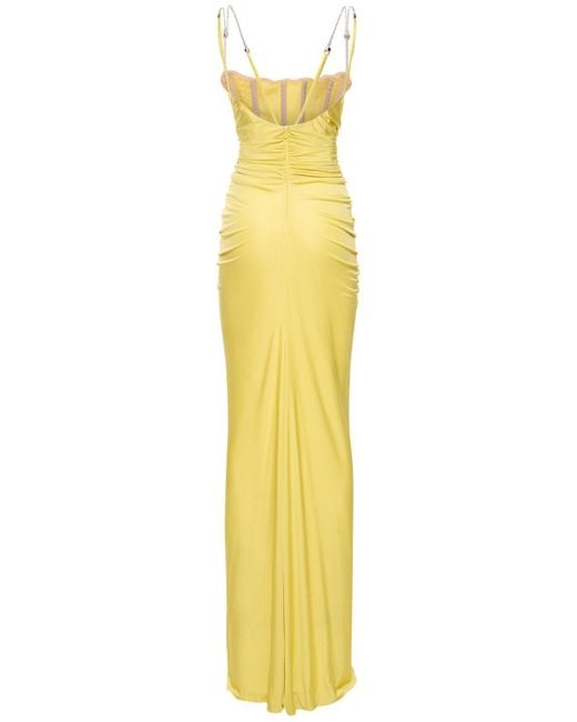 Zuhair Murad Yellow Draped Jersey Long Dress